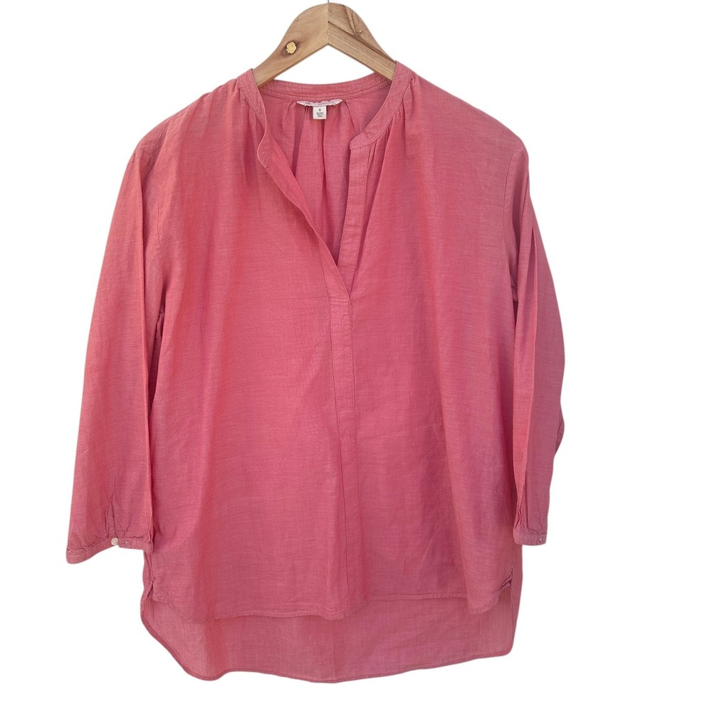 Gap Pink Cotton Blouse Casual‎ Classic Office Lightweigt Small Hi Low Minimalist